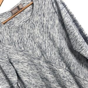 Chico's Women's L Tunic Top Space‎ Dye Asymmetrical 3/4 Sleeve Stretch Casual